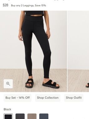 High-Waist Black Leggings - Sleek Everyday Legging - 2 pack